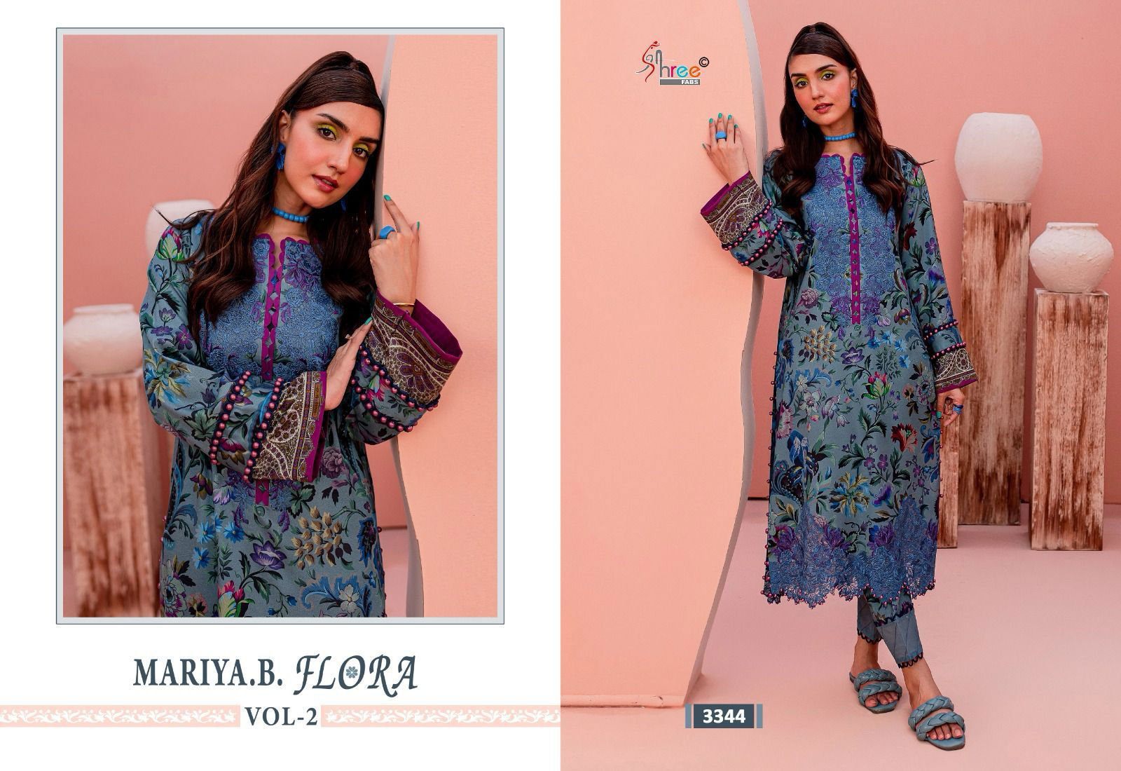 Mariya B Flora Vol 2 By Shree Printed Cotton Pakistani Suits Wholesale In Delhi
